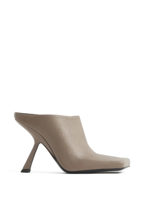 Mugler square-toe leather mules - Neutrals