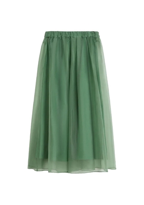 Weekend Max Mara sheer-panel elasticated-waist skirt - Green