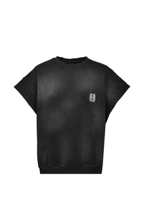 BREATH logo-embroidered cap-sleeve sweater - Black