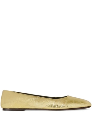 The Row metallic-effect ballet flats - Gold
