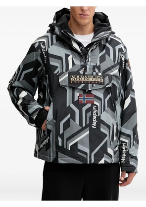 Napapijri geometric hooded jacket - Grey