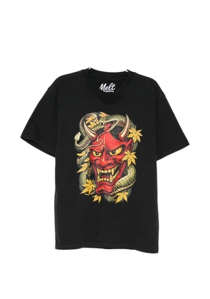Melt graphic-print crew-neck T-shirt - Black