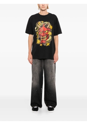 Melt graphic-print crew-neck T-shirt - Black