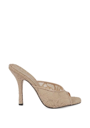 Ermanno Scervino 110mm lace-overlay open-toe heeled sandals - Neutrals