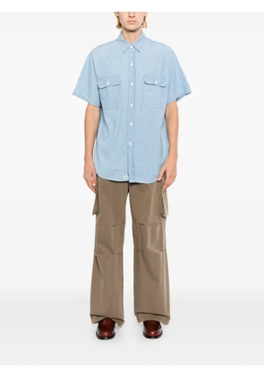 Orslow short-sleeve chambray shirt - Blue