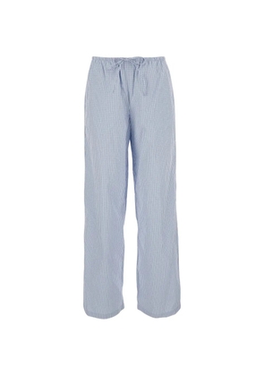 DUNST check-pattern drawstring trousers - Blue