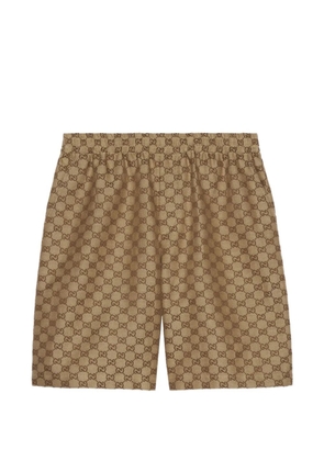 Gucci GG supreme linen shorts - Brown