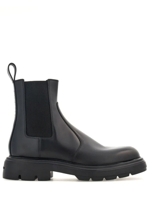 Ferragamo logo-debossed leather boots - Black
