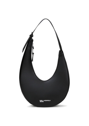 Karl Lagerfeld Jeans rounded leather shoulder bag - Black