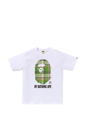 A BATHING APE® Ape Head check-print T-shirt - White