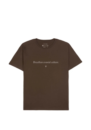 Osklen slogan-print crew-neck T-shirt - Brown