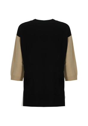 Kangra colour-block three-quarter-sleeve sweater - Neutrals