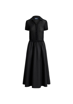 Polo Ralph Lauren crochet-knit flared midi dress - Black
