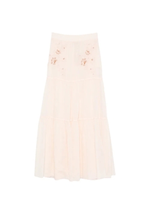 Ermanno Scervino floral-embroidered maxi skirt - Pink