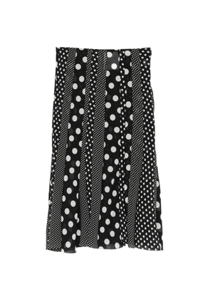 Junya Watanabe polka-dot pleated midi skirt - Black