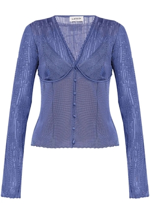 Lanvin corset-style lace top - Blue
