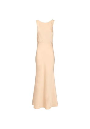 Al Duca D’Aosta 1902 draped-back satin dress - Neutrals