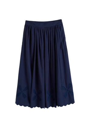 Chinti & Parker broderie scalloped midi skirt - Blue
