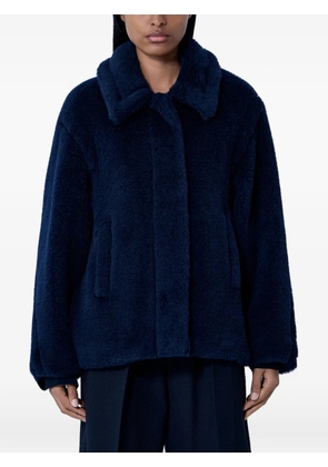 Max Mara single-breasted faux-fur coat - Blue