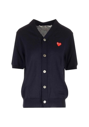 Comme Des Garçons Play short-sleeve Play heart cardigan - Blue