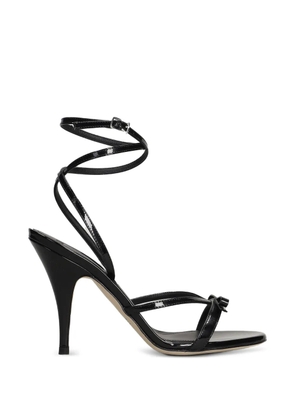 3juin bow-detail leather heeled sandals - Black