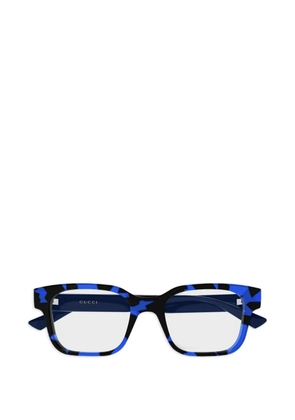 Gucci Eyewear tortoiseshell-effect rectangle-frame glasses - Blue