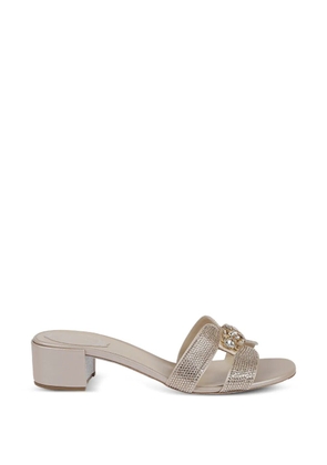 René Caovilla crystal-embellished sandals - Neutrals