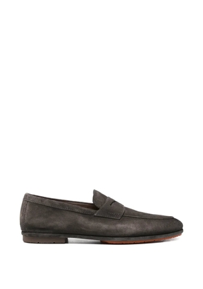 Santoni suede penny loafers - Grey