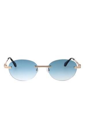 Palm Angels Eyewear Crystal oval-frame sunglasses - Gold