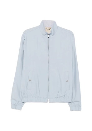 Eleventy silk zip-up jacket - Blue
