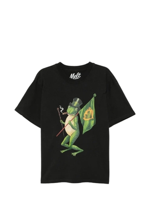 Melt frog-print T-shirt - Black