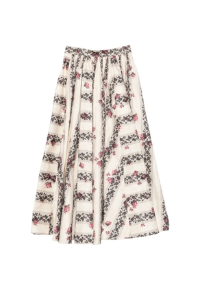 Antonio Marras floral-print striped maxi skirt - Neutrals