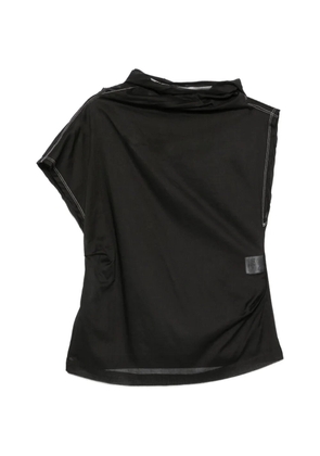 Tela contrast-stitch top - Black