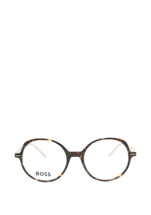 BOSS tortoiseshell-effect round-frame glasses - Brown