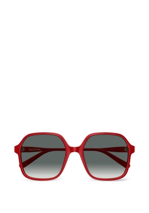 VALENTINO GARAVANI EYEWEAR V-logo square-frame sunglasses - Red