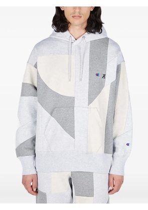 Anrealage drawstring embroidered hoodie - Grey