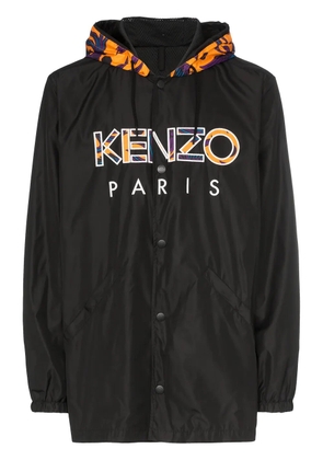 Kenzo logo print hooded windbreaker jacket - Black
