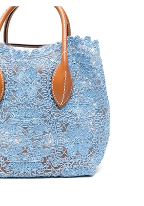 Ermanno Scervino Margot lace-overlay tote bag - Blue