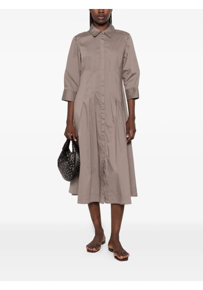 PANICALE pleated mini shirt dress - Neutrals