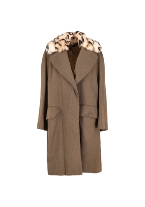 ROMEO GIGLI textured-trim coat - Brown