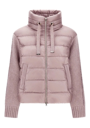 Herno quilted knitted-sleeve jacket - Pink