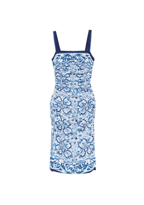 Dolce & Gabbana Pre-Owned Majolica-print sleeveless dress - White
