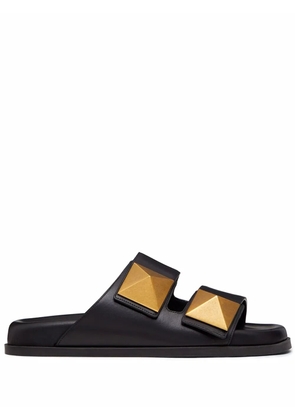 Valentino Garavani oversized Rockstud flat sandals - Black