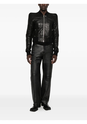 Rick Owens structured-shoulder leather jacket - Black
