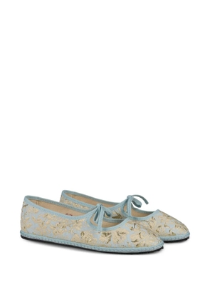 Vibi Venezia Brigitte floral-jacquard ballet flats - Blue