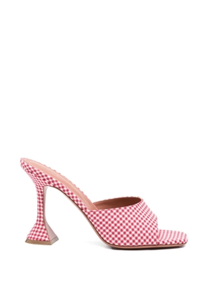 Amina Muaddi Lupita gingham sandals - Red