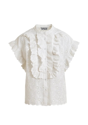 Essentiel Antwerp broderie-anglaise ruffled-detail shirt - White