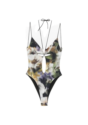 Amazuìn Layla floral-print swimsuit - Black