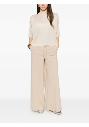 PANICALE drawstring wide-leg trousers - Neutrals