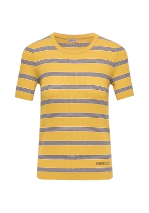 Moncler striped ribbed-knit T-shirt - Yellow